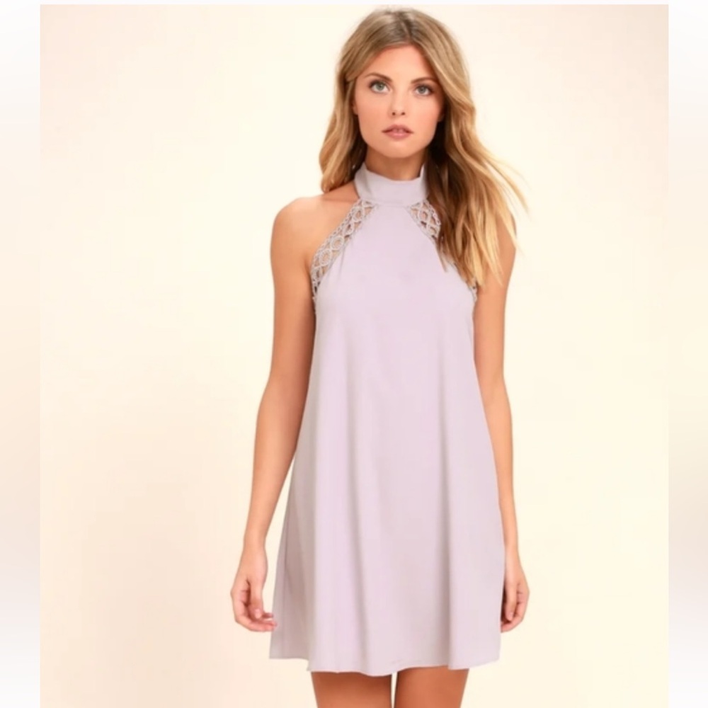Lulu's Lavender Halter Mini Dress